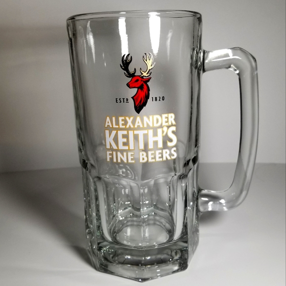 Alexander Keith's IPA Large 8inch 32Oz. Heavy Glass Mug Logo'd. - Picture 1 of 5